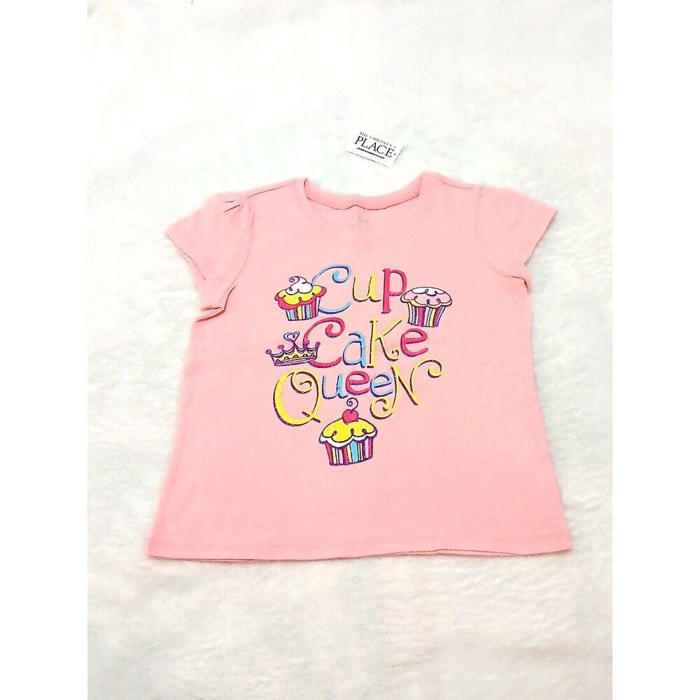 Children's Place Toddler Girl's Short Sleeve Graphic Tee (4T) Lt Sugar - NEW!!!